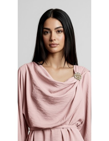 Ensemble drapé sari mastour rose blush  - 2