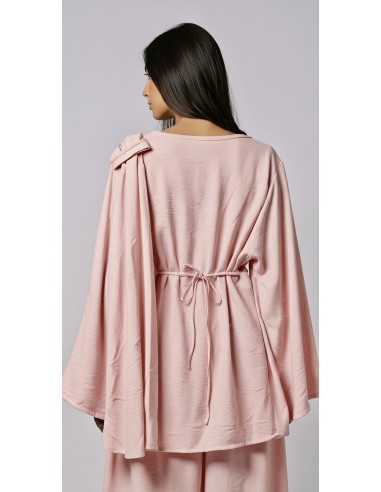 Ensemble drapé sari mastour rose blush  - 3