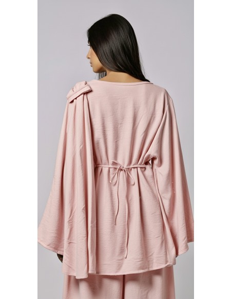 Ensemble drapé sari mastour rose blush  - 3