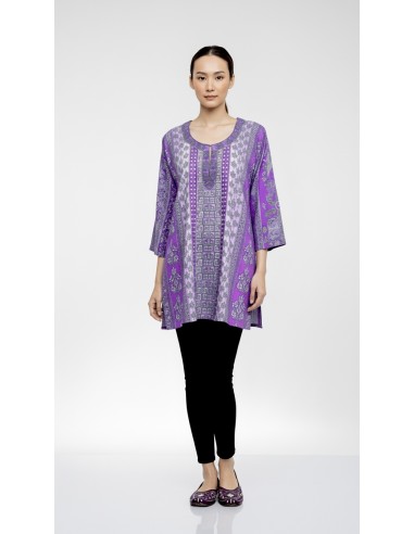 Tunique indienne ethnique kurti Violet mauve Maya  - 1