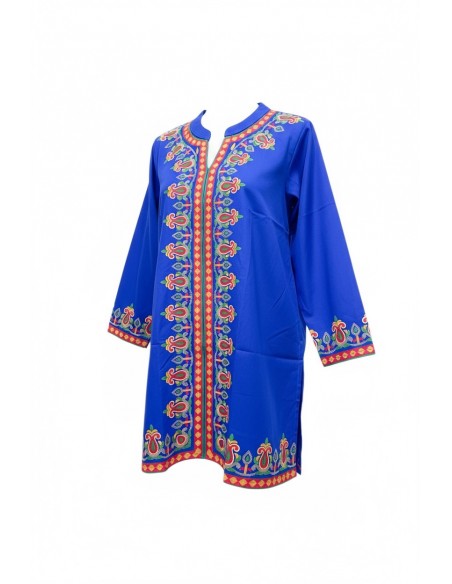 Tunique indienne ethnique kurti Bleu bohème Julia  - 3