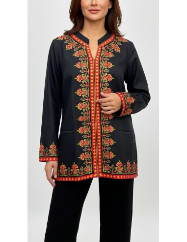 Tunique indienne ethnique kurti Noir bohème Julia  - 1