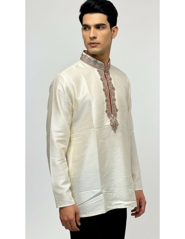 Kurta Homme Ivoire Brodé – Tenue Traditionnelle Indienne Élégante - 1