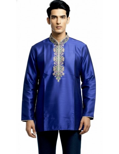 Kurta Homme bleu Brodé – Tenue Traditionnelle Indienne Élégante - 2