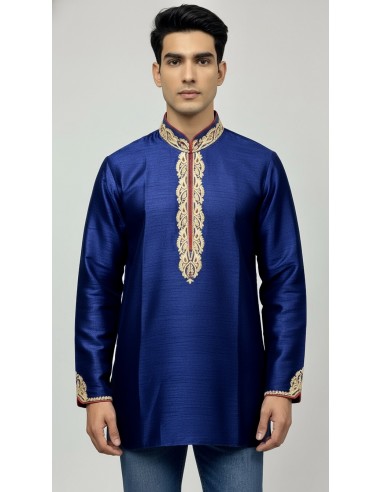 Kurta Homme bleu marine – Tenue Traditionnelle Indienne Élégante - 2