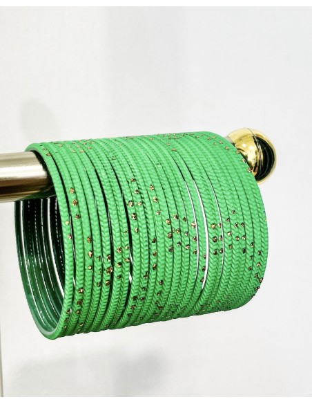 Bangles Bracelets indiens vert prairie  - 1