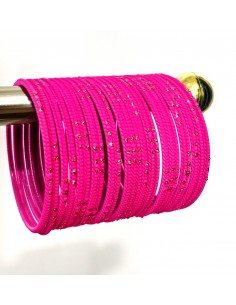 Bangles Bracelets indiens rose vif  - 1