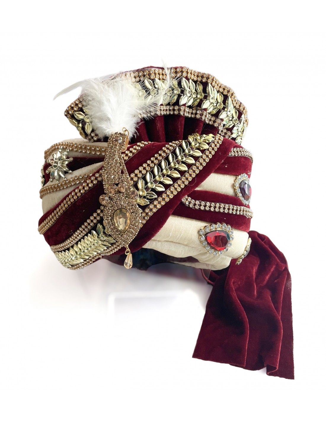 Chapeau turban indou Rouge : Boutique indienne en ligne : tenues indiennes,  bijoux – Bollywood Fashion