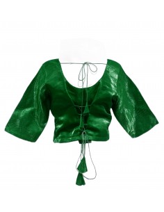 Choli sari pas cher bollywood haut saree Vert  - 1 2