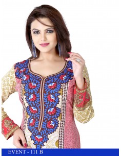 Tunique indienne ethnique kurti long bohème Bleu A231  - 1 2
