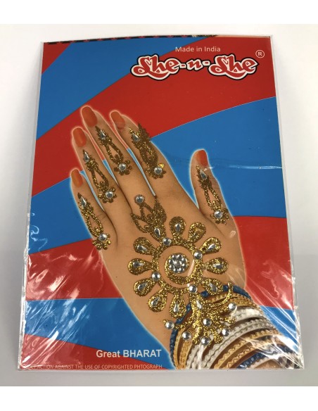 Bindi Autocollant main dore  - 1