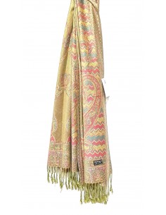 étole pashmina beige kaki - 1 2