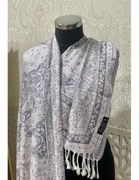 Pashmina Kashmir perle Echarpe haute gamme foulard  - 2