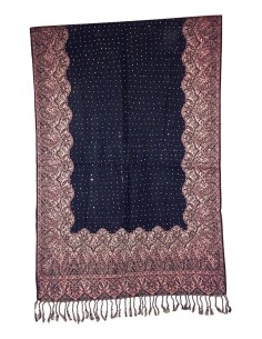 Pashmina Foulard Perlé Noir 2