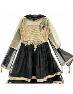 Robe indienne enfant fille pas cher Noir dore Deepa  - 1 2