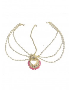 Bijoux de front Rajasthani Bora rose fuchsia  - 1 2