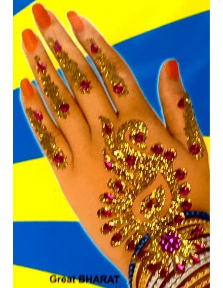 Strass autocollant pour main Rose  - 1