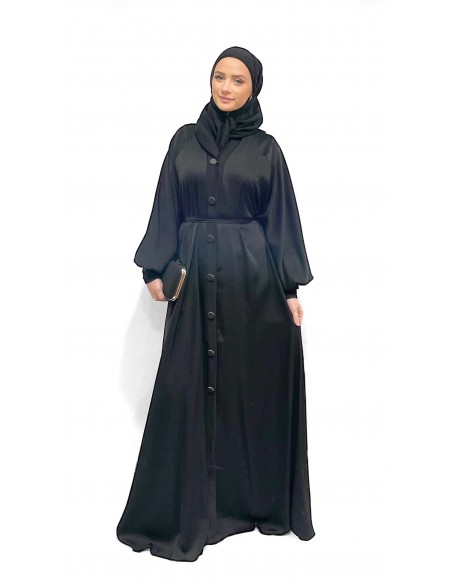Abaya kimono évasée noir  - 1