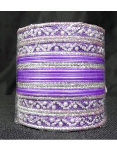 Bangles Argenté et violet 16