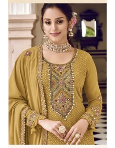 Tenue indienne salwar kameez churidar anarkali EBA Saffron  - 1 2