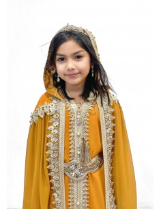 caftan enfant fille cape jaune JU23  - 1 2