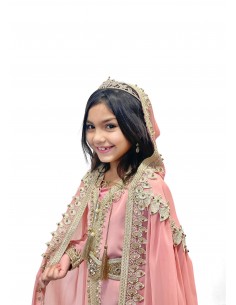 Caftan enfant fille Ayaana Takchita Rose robe oriental abaya