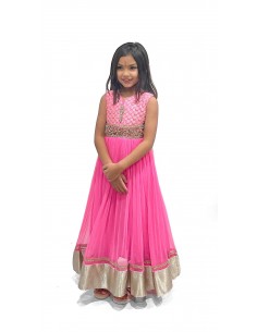 Robe indienne enfant fille pas cher Rose Deepa  - 1