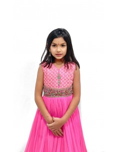 Robe indienne enfant fille pas cher Rose Deepa  - 1 2