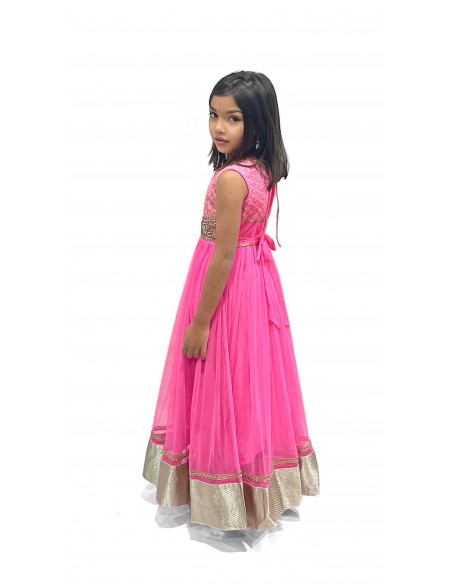 Robe indienne enfant fille pas cher Rose Deepa  - 3