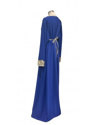 Caftan grande taille Takchita Robe oriental Bleu Royal OC23  - 5