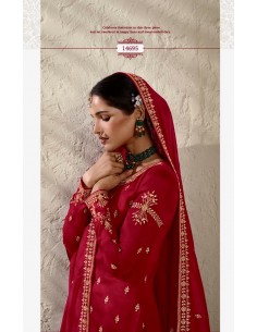 Robe indienne Pakistanaise salwar kameez churidar anarkali ZISA rose framboise  - 1 2