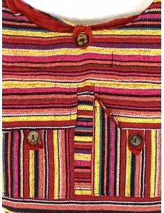 Sac besace ethnique rayé rouge 2