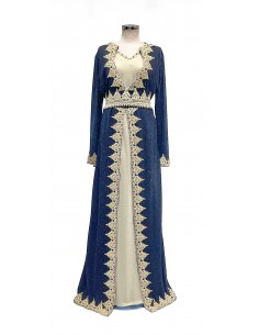 Caftan Robe oriental pailletée bleu  - 1