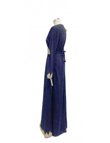 Caftan Robe oriental pailletée bleu  - 3