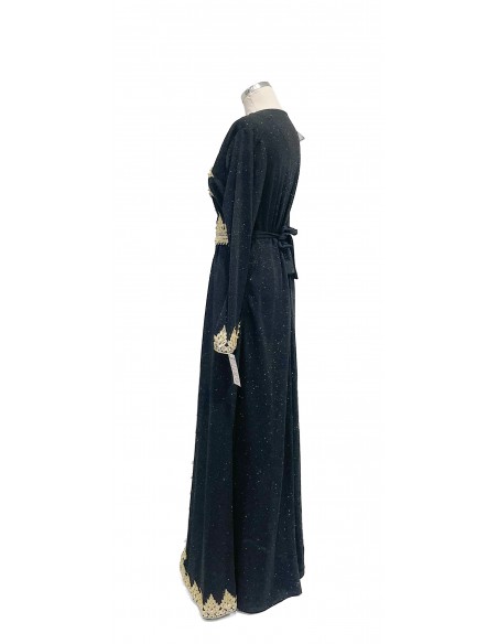 Caftan Robe oriental pailletée noir  - 3