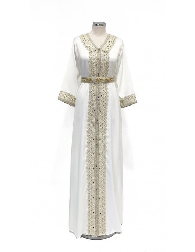 robe oriental Azhar avec cape burnous bordeaux  - 4