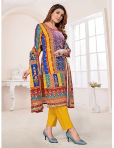 Salwar Kameez Pakistanaise indienne pas cher MASLIN Jaune - 1 2