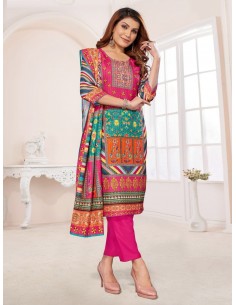 Salwar Kameez indienne pakistanaise pas cher MASLIN Rose - 1 2