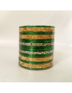 Bracelets bangles doré et vert