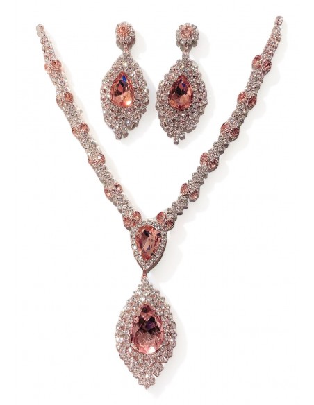parure Taj doré et strass rose gold  - 1