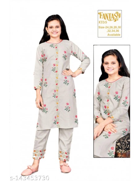 Robe indienne enfant fille pas cher sari Radha gris  - 1