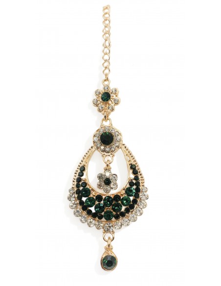 Tikka Bijoux de tête dore et vert  - 1