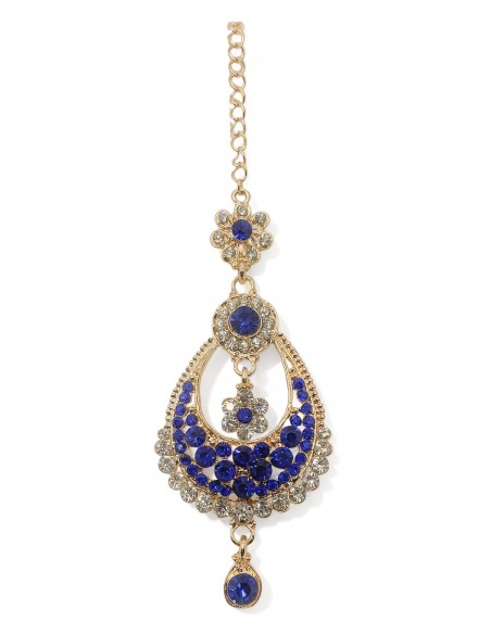 Tikka Bijoux de tête dore et bleu  - 1