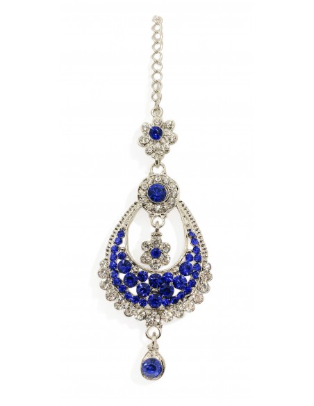 Tikka Bijoux de tête argenté et bleu  - 1