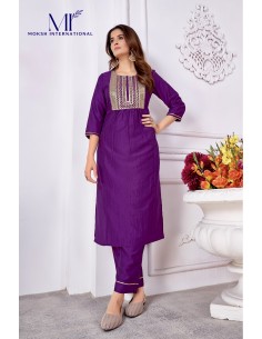 Tenue indienne pakistanaise anarkali Salwar kameez Mukesh Rangoli Mauve  - 1 2