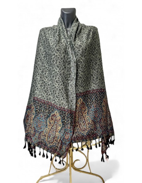 Pashmina Foulard Strass gris  - 1