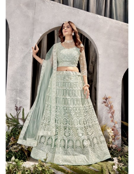 Lehenga choli sari Varni Vert  - 1