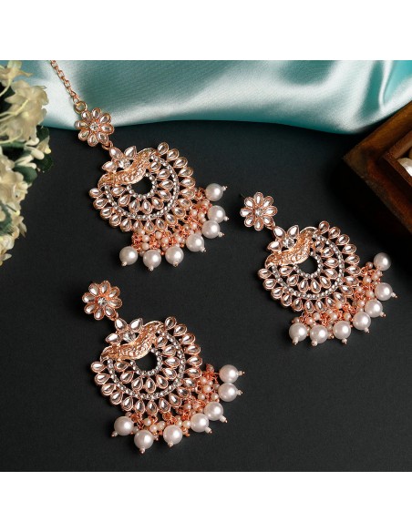 Set Bijoux tête et boucles d'oreilles doré  - 1