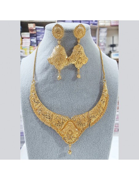 Ensemble Bijoux indiens traditionnel temple dore  - 1