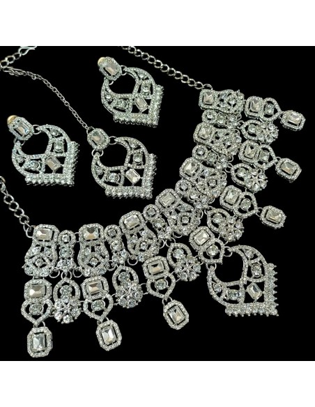 Ensemble Bijoux indiens style swarzosky pierre argente  - 1